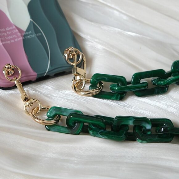 🆕️Green Acrylic Bag Chain⛓️Detachable ⛓️ Total Length:  15.75" - Picture 1 of 3